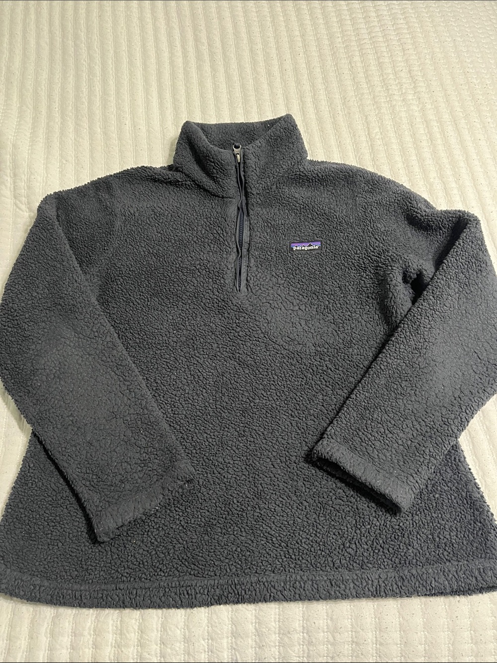 Patagonia Dark Gray Plush Quarter-Zip Fleece Pullover